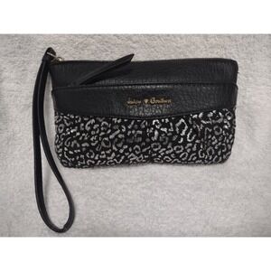 Juicy Couture Wristlet Black W/‎ Silver Animal Print Gold Hardware GUC
